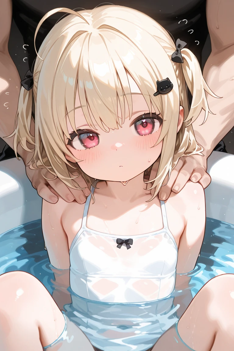 (The best quality at its best,4K,8k,High resolution),Super detailed,Beautiful Eyes,Blushed,masterpiece,The best quality at its best,Happiness,A faint blush,wonderful thing,close your eyes,original character, Volumetric lighting, Best Shadow, Shallow depth of field, Portrait of a stunningly beautiful girl, , Delicate, beautiful and attractive face with captivating yellow eyes, Messy painted face, Sharp eyebrows, Fang Out, Nice small breasts, Layered long twin tail blonde, Blush Eyeshadow, Thick eyelashes, slim、Chain collar、(((NSFW)))Completely naked、clavicle、rib cage、Beautiful nipples are visible、Expecting gaze、Watery eye、Tears、気持ち良すぎてSalivaを垂らす、Lie on your back、Girl Resisting、Girl Attacked、sorrow、A girl with a feeling expression、Pleasant face、During sexual intercourse、action、sexaction中、Saliva、
Squatting with a crab crotch、挿入騎乗位action、Looking up from below