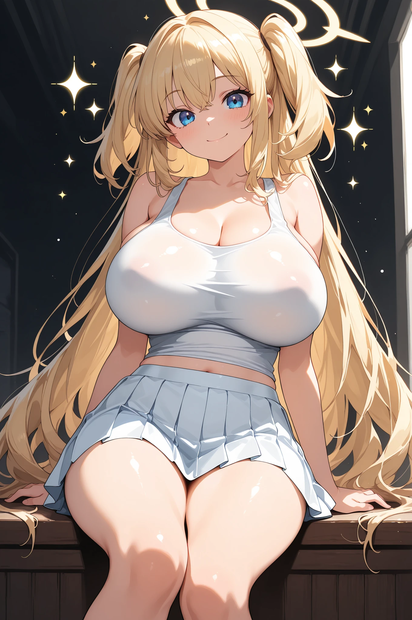 masterpiece, best quality, official art, extremely detailed CG unity 8k wallpaper, detailed background, (hand by Guido Daniele), (detail fingers), (dynamic angle), 1 mature girl, (curvy), standing, (standing), (leaning forward:1.12), (bent over:1.12), (naked towel:1.13), (blonde long hair:1.13), (ahoge:1.13), (hair intakes:1.13), (wet hair), (green eyes:1.2), (half-closed eyes:1.12), blush, (seductive smile:1.11), (huge breasts), (hanging breasts, long breasts:1.12), cleavage, narrow waist, shiny skin, steam, indoors, bathroom, sink, (modern interior),