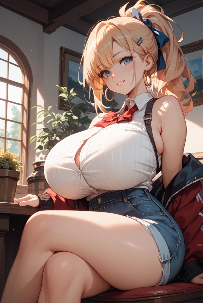 Anime shoujo,huge tit,big breasts exposed cleavage