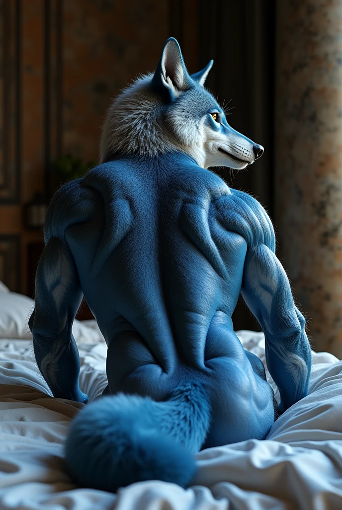 score_9, score_8_up, score_7_up, rating_safe,source_furry,anthro,source_3D, (photorealism), solo male, nude, (realistic furry wolf, blue fur:1.1), (on floor), (on all fours:1.1) BREAK (presenting ass:1.3), (ass sticking up in air), (balls:1.1), (looking back at viewer, smiling), (view from above:1.1), (whole body in picture), (horny), (best quality, 4k:1.1),Gay sex (((anal sex:1.5))), , (((anal penetration))), (duo:1.5), (x-ray,cross-section,internal_cumshot)