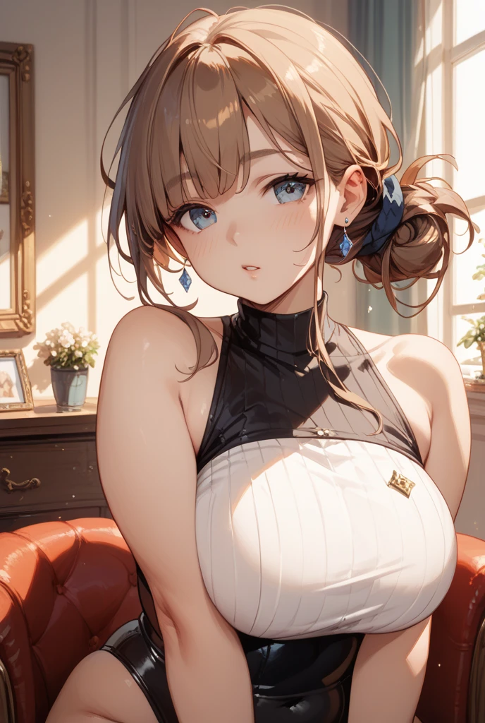 (masterpiece:1.2, best quality), (real picture, intricate details), solo, 1milf, close-up face, (front focus), large round earrings, Looking at me, bangs,ik1, 1girl, ((mamako,white gloves,hair ribbon,dress,white dress)), smile,close up,outdoor,((tavern))<lora:Oosuki1-somakaiju:0.8>