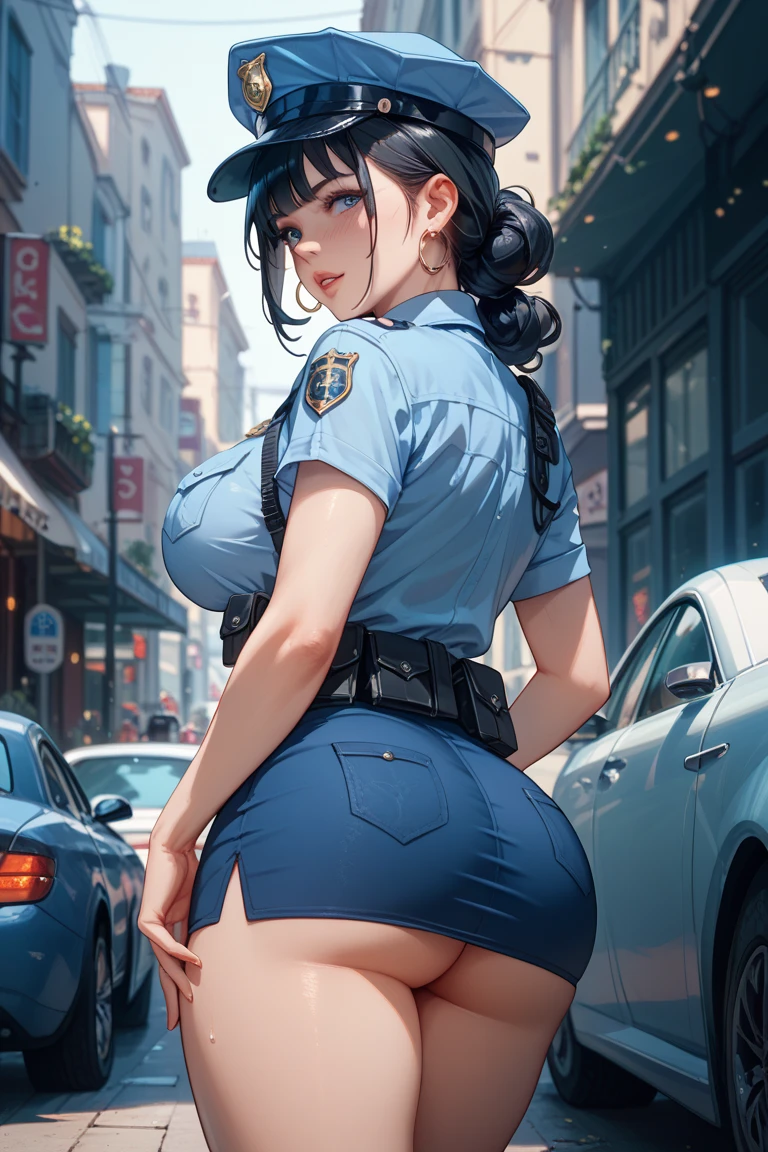 （8K ，Ultra-detailed，Super real photos，Best masterpiece，Nature，perfect work of art，perfect female body），two women，Sister and sister， sisters，rainbow hair，perfect face，（huge tits），neighbor wife，woman hairstyle，elegant wife，At the police station，Exquisite and ，wearing police officer uniform，police uniform，super short thong，穿着低胸露肩police uniform，T-shaped small，huge  big，naked leg，full body shot，elastic muscles，raised raised raised，Obscenity exposed
