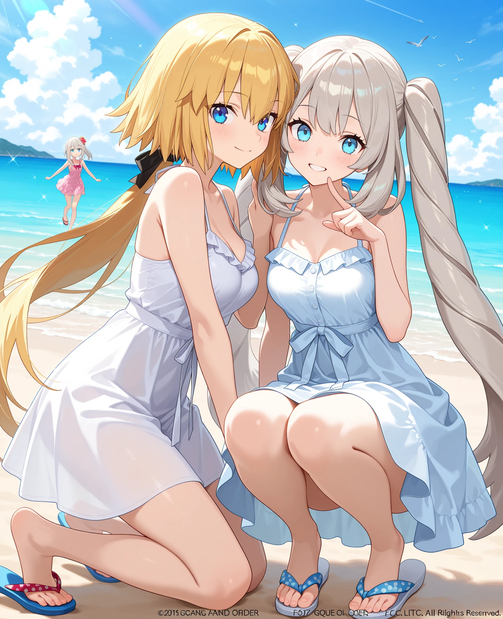 a beautiful girl with blond hair,wearing a white dress,sitting on a beach near the ocean,serene expression,sunlight shining on her face,detailed facial features,detailed clothing,detailed sand and ocean waves,best quality,4k,8k,highres,masterpiece:1.2,ultra-detailed,realistic,photorealistic,photo-realistic:1.37,studio lighting,vivid colors,natural lighting,serene landscape,peaceful atmosphere