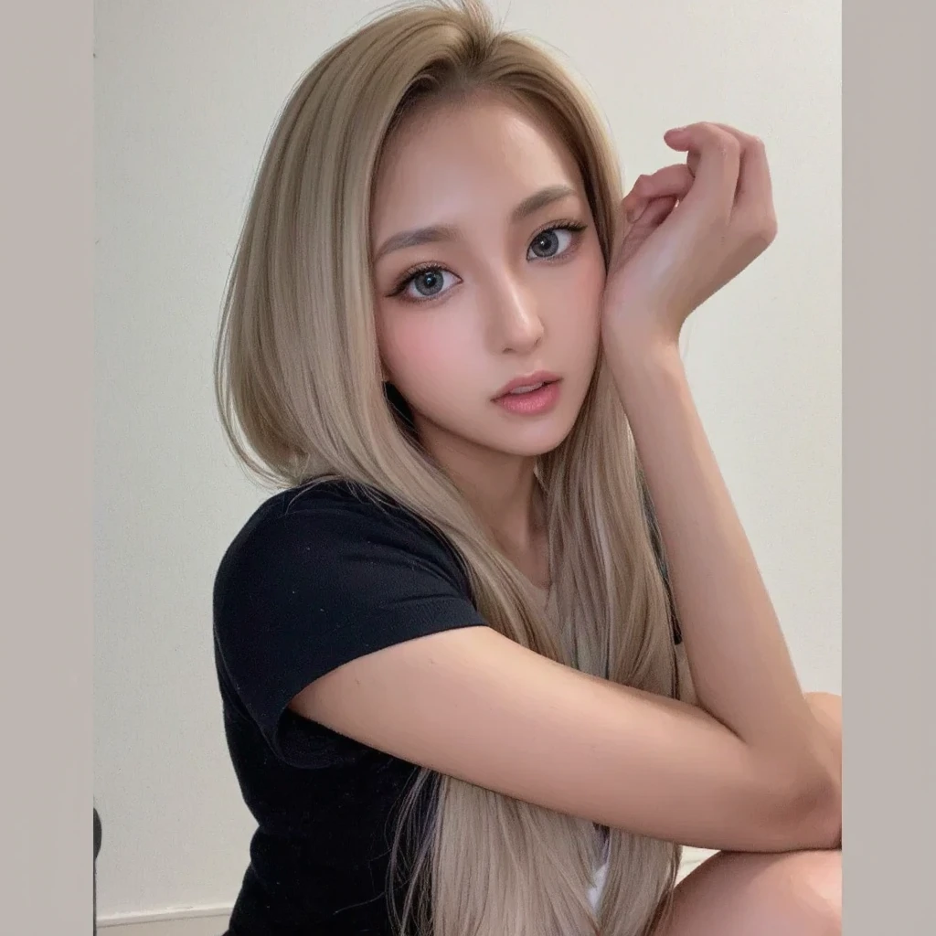 ((best quality, 8k, masterpiece: 1.3)), ((beautiful russian woman)), 1 woman, small breasts: 1.3, slim figure: 1.1, toned abs, blonde semi-long hair, (office, transparent T-shirt), super detailed face, detailed lips, detailed eyes, double eyelids, realistic photo