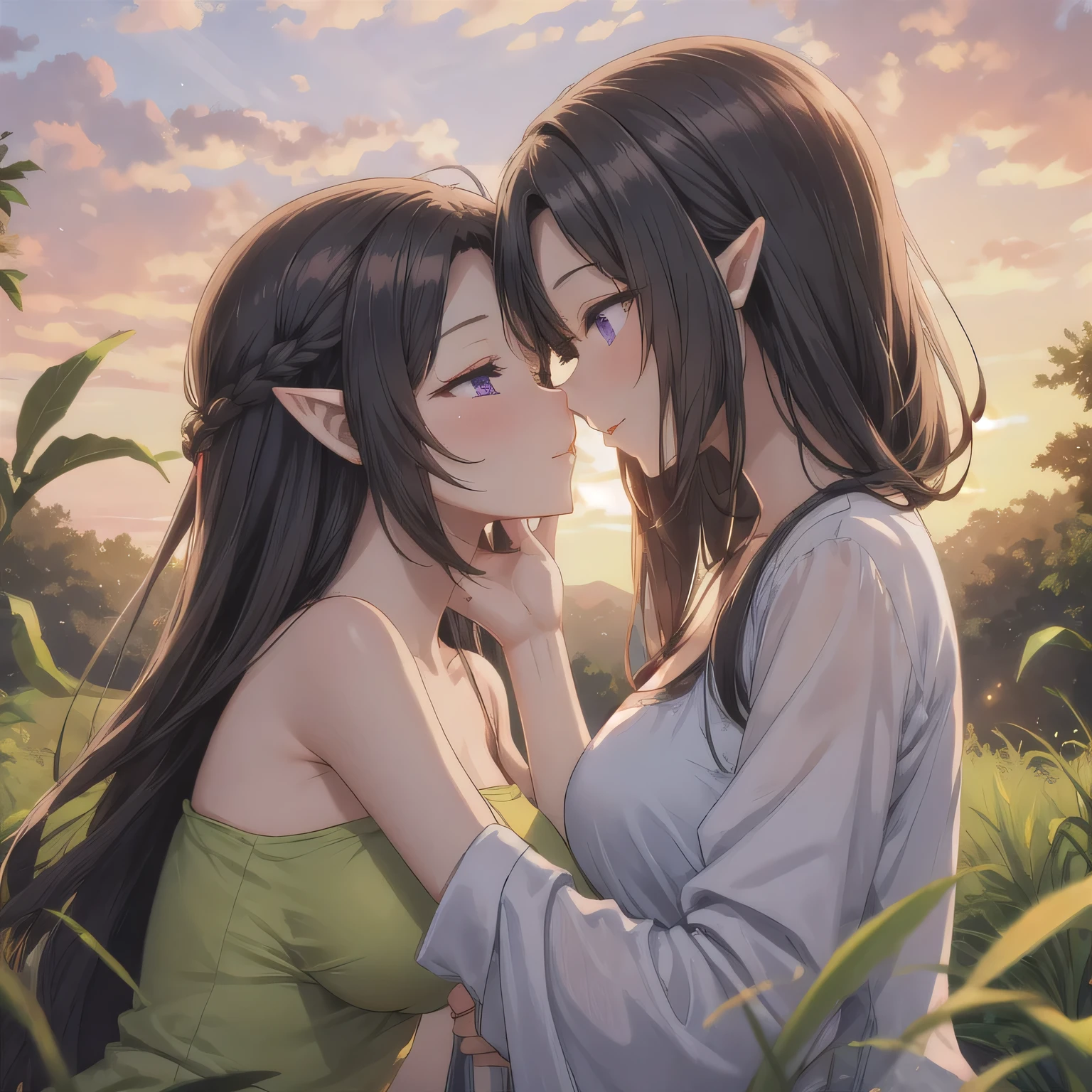 Film movie still, realistic, (((2girls, 7years))), The details are complex, Shallow depth of field, [volume fog], movie lighting, Reflectors, a Canon EOS R5, 50mm lens, f / 2.8, SFW, shot at 8k resolution, Forest, ((Mitsuri hugging Nezuko from behind, breast grab, fingering vagina));

Nezuko_Kamado (demon slayer), (((Loli))), (((A detailed face, Detailed skin))), (((naked body, slim body, busty:2.5, pussy, pale skin, nude shoulders, nipples))), (((perfect face, perfect hands, perfect body, perfect anatomy, perfect eyes))), (((black hair, forehead, hair ribbon, long hair, multicolored hair, pink eyes:1.5 orange hair, slit pupils, wavy hair, two-tone hair))), seductive look, excited, seductive smile, happy, standing, pussy, ((shiny skin, pale-skinned)), bracelet, necklace, earings, ((black hairband)), ((fingering vagina)).

Mitsuri (demon slayer), (((Loli))), (((A detailed face, Detailed skin))), (((naked body, slim body, busty:2.5, pussy, pale skin, nude shoulders, nipples))), (((perfect face, perfect hands, perfect body, perfect anatomy, perfect eyes))), (((green hair, gradient hair, multicolored hair, green eyes, twin braids, pink hair))), seductive look, excited, seductive smile, standing, pussy, sexy pose, ((shiny skin, pale-skinned)), bracelet, necklace, ((white hairband)), happy.