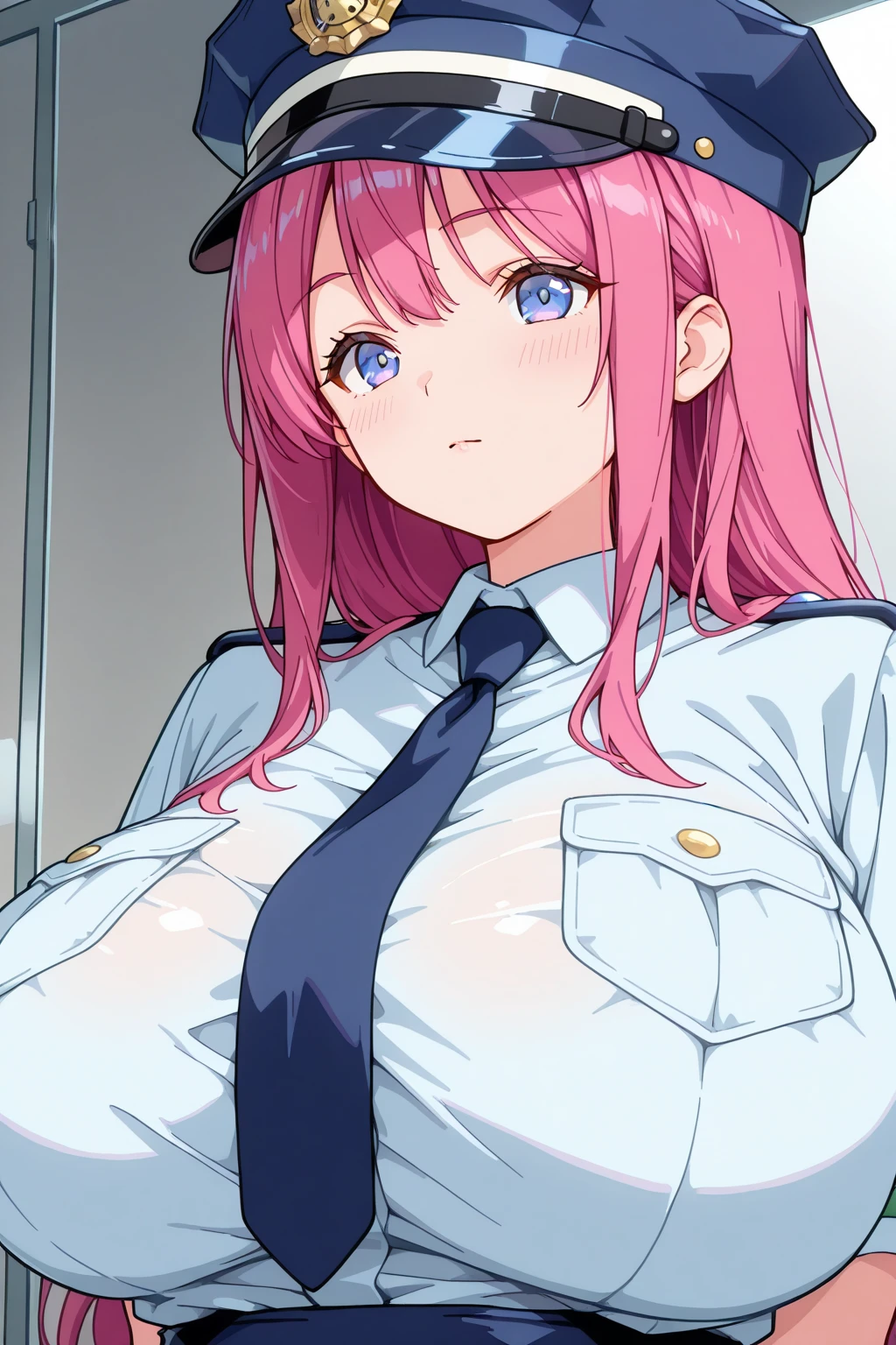 (CG anime illustration:1.3),Beautiful female police officer having sex,cool woman,Flip through clothes to show,blush,crying face,erect nipples,Upper body angle,police official uniform,ruins
