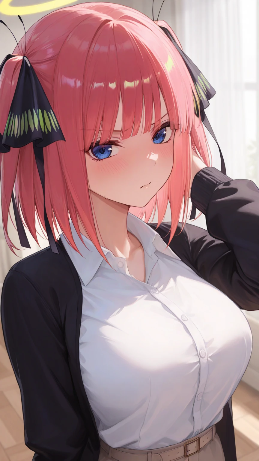 (((((Best Quality, 8K, 32K, masterpiece, 1.2)))),{{solo}},((nsfw:1.5)),{{{Character reference: ToLove Ru's Momo:1.2}}},((bob hair style)),((perfect beautiful face:1.2)),  in love hotel, wearing, idol dress, netorare, netorare face, spreading pussy with fingers, embarrassed, high quality of vagina, vivid pussy,((a lot of public hairs:1.1)),