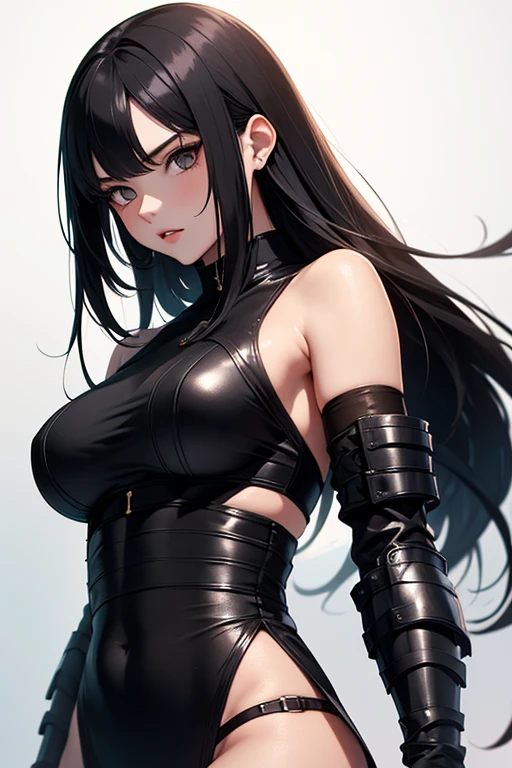 Singer Billie Eillish, 25 years old, black hair, busty, dead eyes