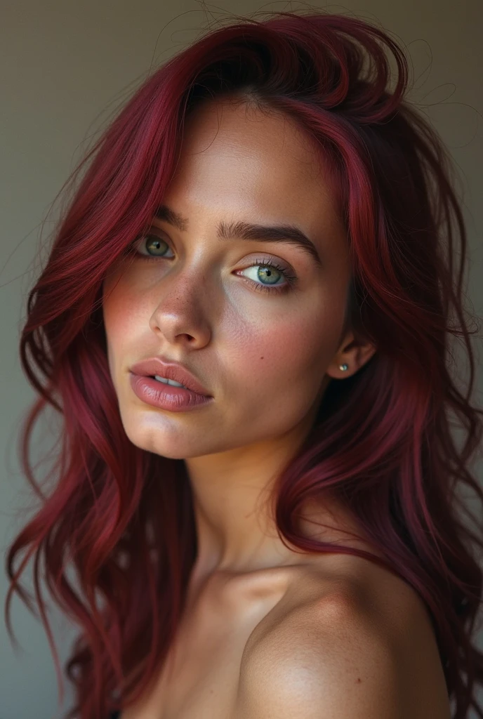 portrait of DEN_nixy, headshot, face focus, black background, plain top,
wild large hair, untamed hair, Red hair curly hair,
photorealistic, detail, high detail