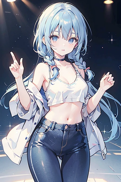 Anime girl walking down the street in shorts and top, Smooth anime CG art, Guviz, trending at cgstation, trending on cgstation, Guviz-style artwork, IG model | Art germ, Fine details. Girl front, seductive anime girls, anime full body illustration, anime visual of a cute girl, Official artwork,Intimate tops,Back hand