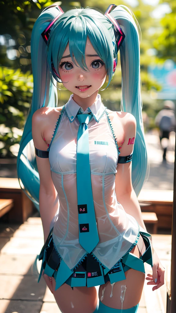 Browsing Caution,((miku hatsune)),Vaginal,sweating,((6 years old)),low length,Flat Chest,bus stop,bench,Timetable,Very heavy rain,Excessive ejaculation:1.5,Heart-shaped pupils,crowd,naked,Full nudity,