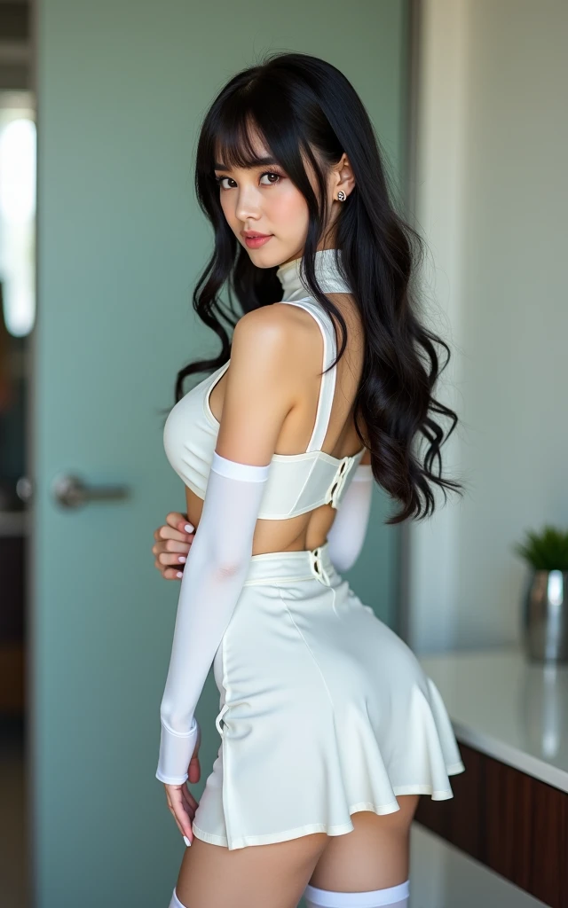top-quality、Full limbs、complete fingers、1 beautiful woman,mole under eye、、sweat、Slender beauty、straight haired、Brown hair、((white Nurse Leotard、very skinny))、cleavage、White pantyhose、hospitals、Hospital Room、on Patient bed、(condom:1.0)、vulgarity、spoken heart、(tan:1.6)、(from side:0.8),(looking at camera:1.4),