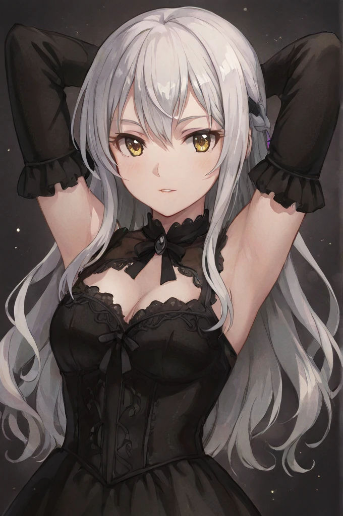Highly detailed face,fine grain,Highlighted eyes, medium breasts ,pretty girl, smile shyly,Cat ear,Beautiful silver hair,Pink inside,Beautiful pink eyes,shiny skin, beautiful shadow,
Close-up of face, singing scene, dress scene, looking the viewer,
Represent idol in bright colors, Represent idol dress in colorful colors, Represent idol's singing voice in warm colors