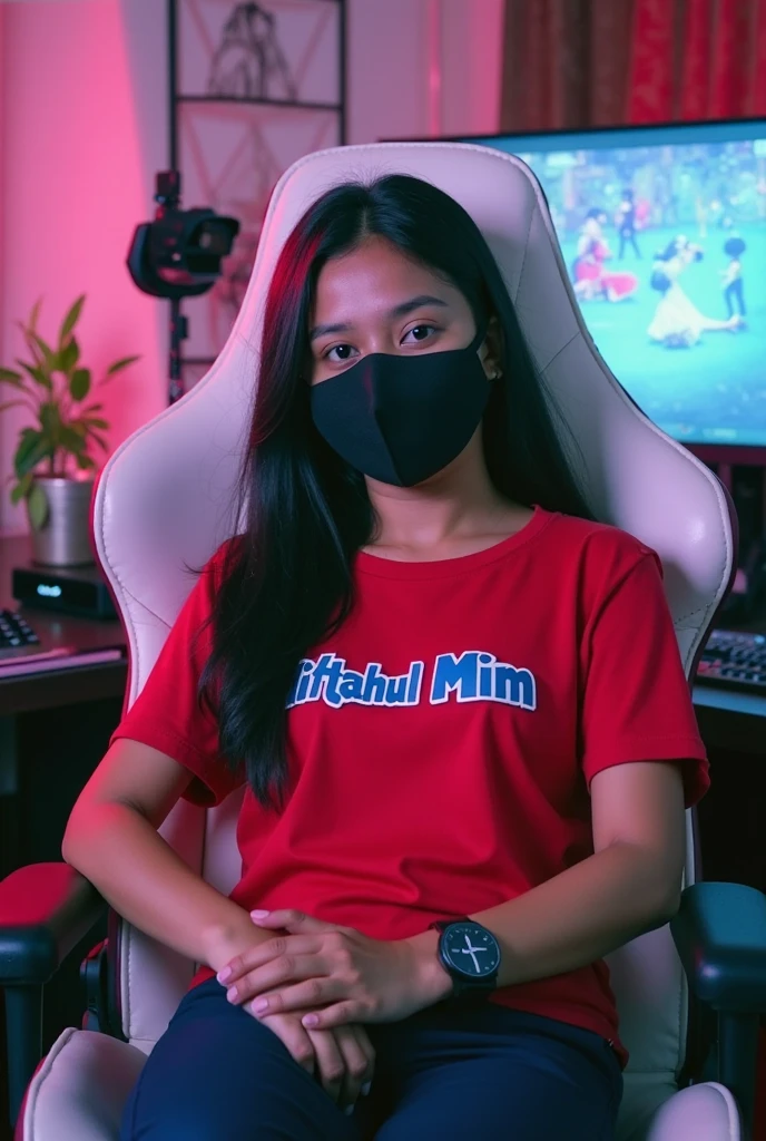 Chica gamer con poca ropa