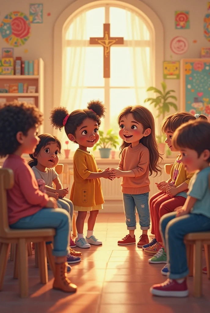Children practicing solidarity