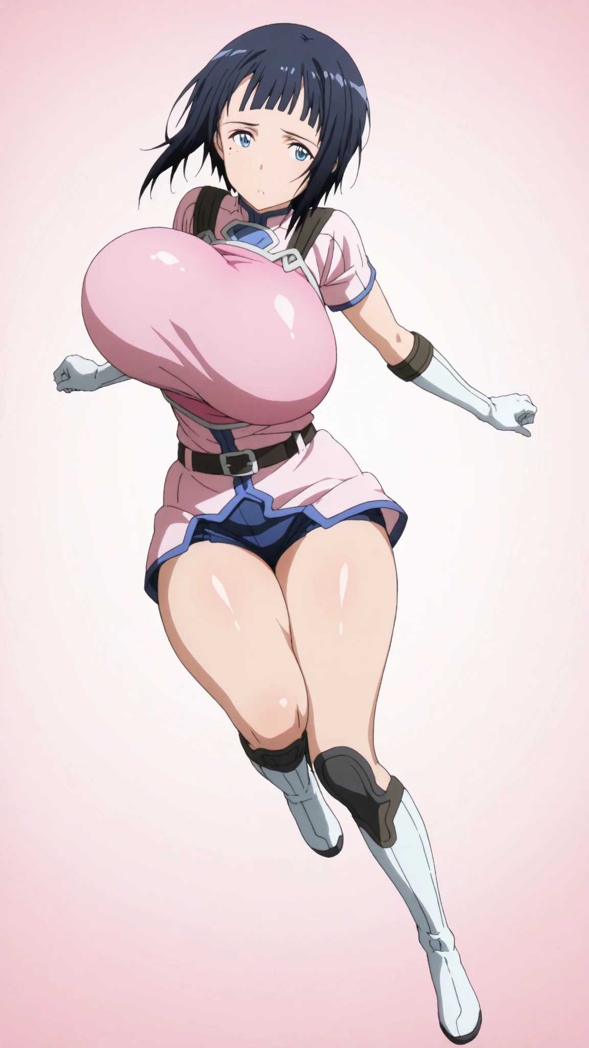 (8K、ultra high resolution、highest quality、masterpiece、realistic、ultra high resolution)、(looking at the viewer, alone, smile, Thighhighs, white boots, whole body,,(NSFW),(((nude))),(take off), (beautiful big breasts: 1.2), (I can see your nipples: 1.4), (pussy), (((very thick thighs))),wide hips, Beautiful and thick thighs, huge round ass, Beautiful huge natural breasts, Shiny and oily breasts, (orgasm: 1.5),(Are standing/Are standing in honor),(take off:1.5),beautiful hair, beautiful face, fine and beautiful eyes, beautiful clavicle, beautiful body, beautiful feet, beautiful fingers, 
(beautiful scenery), evening,  Are standing, (smile), (from below:1.5),(visibility is low:1.5), (((No panties, genitals visible))),hairs between eyes, crossed bangs,Bangs straight,