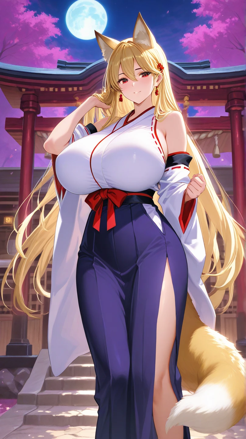 Ran Yakumo, Kitsune, Touhou Project, blond hair, nine fox tails, wet from shower, extremely detailed CG, busty woman, large hips, thin waist, ahegao