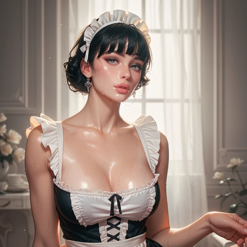 score_9, score_8_up, score_7_up,
Lu1sD0n4ldoMeza, Luis Donaldo Meza, Luis Donaldo Meza art style,
score_9, score_8_up, score_7_up, score_6_up, 1girl, maid, maid outfit, leaning on wall, sexy face, black hair, long hair, hazel eyes, look away, shy, medium boobs, cleavage, chest up, hands inside bra, breast grab , nipples, boob focus , pov