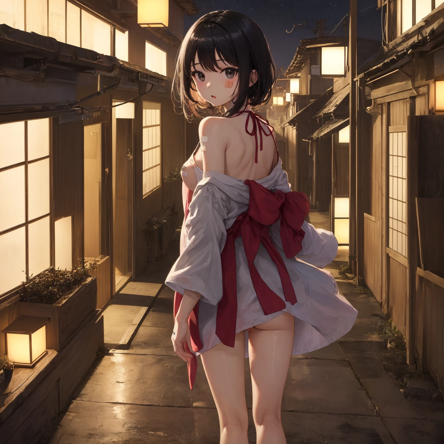 Fate Grand Order Character Okita Souji,nude in public,girl,upscale