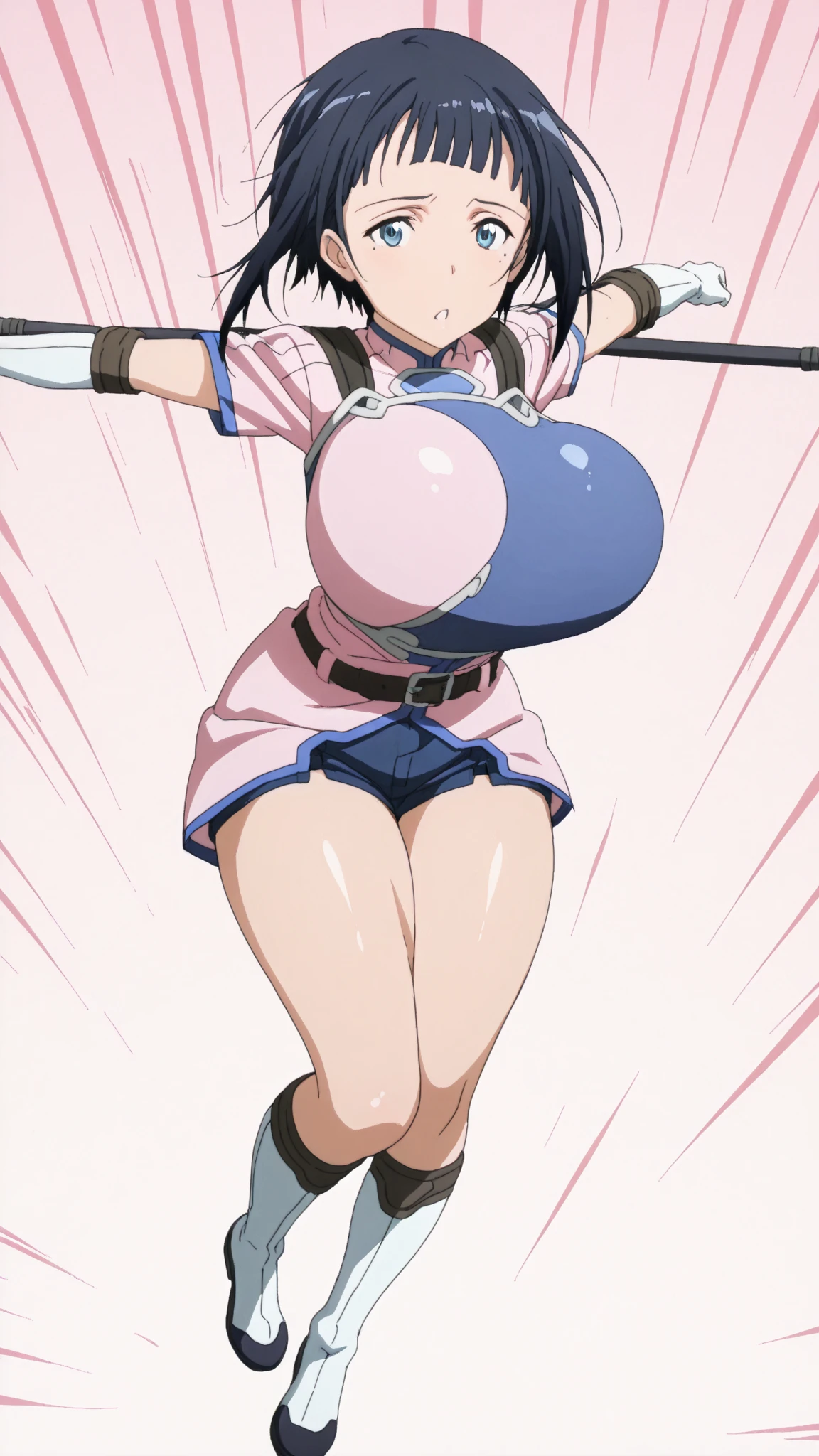 nsfw,masterpiece, best quality, high resolution,high-detail,1girl, bikini ,solo,outdoor,((She stands with her thighs wide open and her legs spread apart.:1.5)),from below,Drooling sloppily from the mouth),morisawa,((she is collared、The leash attached to the collar is being pulled)),Pleasant and enchanting,Vulgar poses,Overflowing super big breasts,Very large pink areola,Whip thigh,(touching my own pussy:1.5),(crowd),((Lots of guys)),((A man grabbed my breasts:1.8)),((being touched by men:1.7)),My whole body is very sweaty,((transparent sweat is coming out of my pussy)),((tiny black latex micro bikini)),((holding a penis-shaped sex toy))