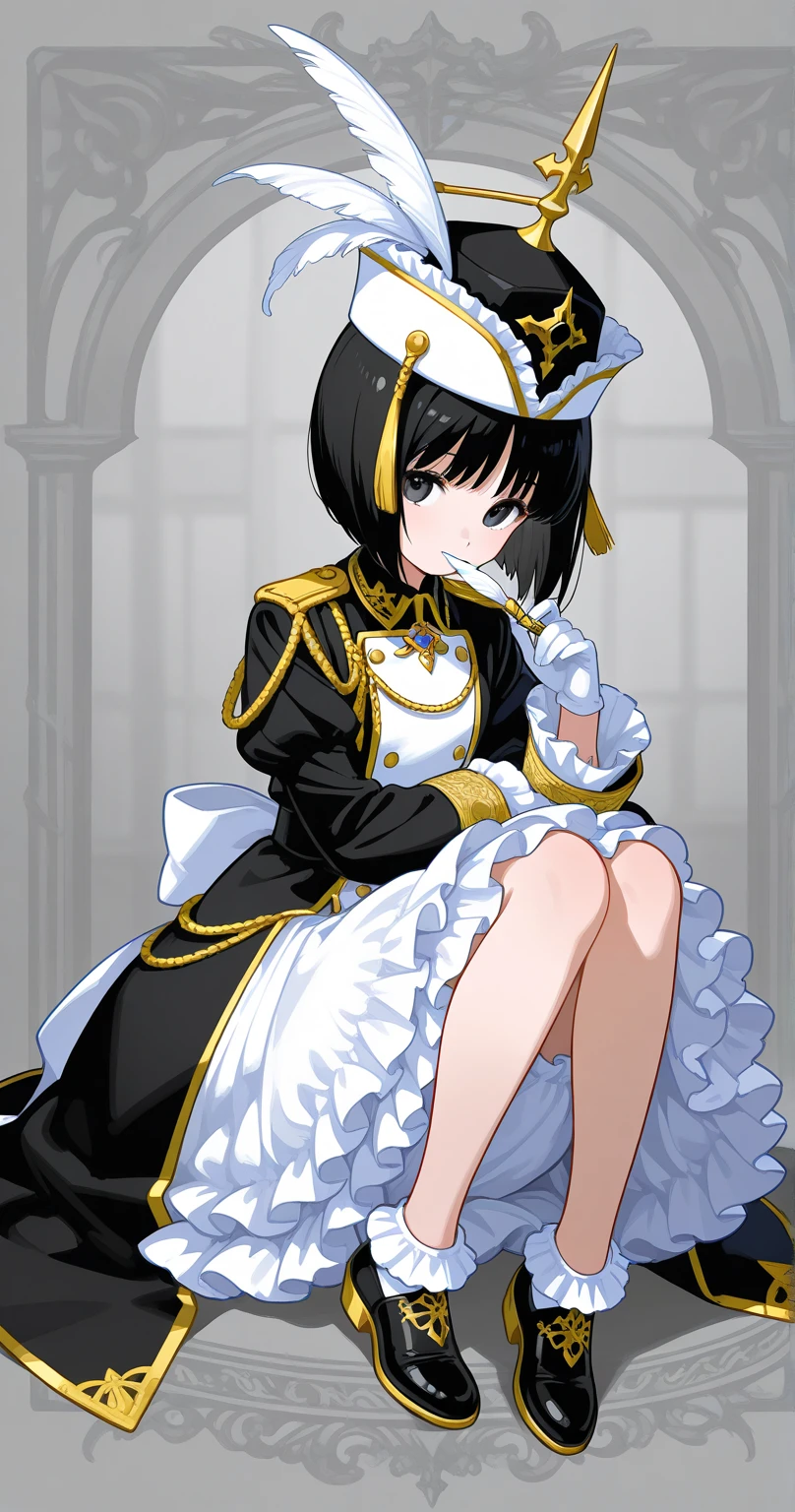 masterpiece, best quality, 1girl, solo, pom-pom, hat, maid, <lora:pom2-8:1>