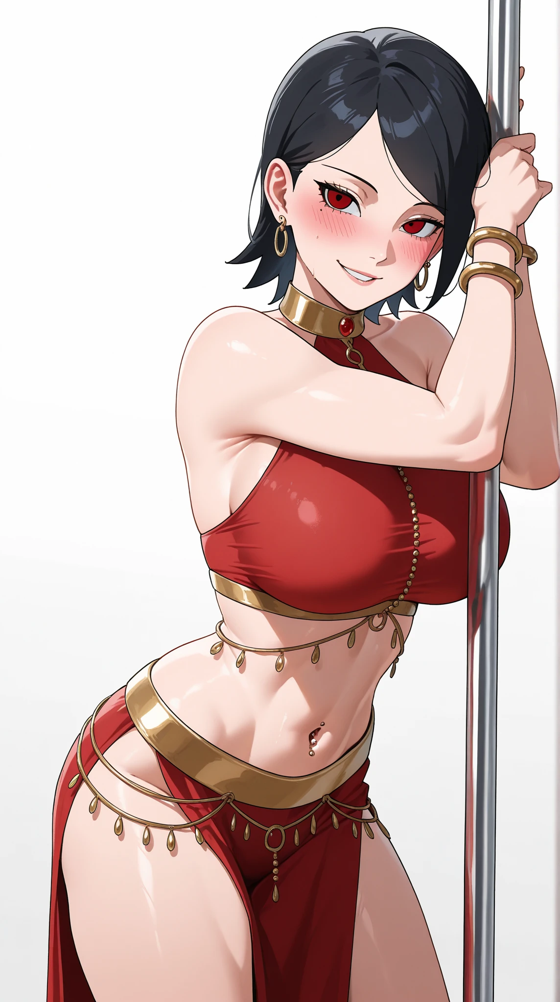 LadSam,long black hair,ponytail,pointy ears,black eyes,eyeliner,
red bikini,bandages,angry,looking at viewer,large breasts,
standing,abs,teeth,cowboy shot,
dojo,
(insanely detailed, beautiful detailed face,beautiful detailed eyes, masterpiece, best quality),solo,<lora:LadySamurai-10Dv9:0.8>,
