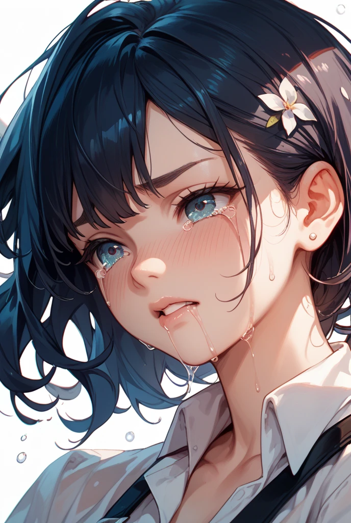 (Hyper realistic), (8k), (extremely detailed), (best illustration), (Beautiful detailed eyes), (Best Quality), (ultra detailed), (Masterpiece), (wallpaper), (detailed face), Alone, 1 girl, one hour drawing challenge, wet sweat, (school uniform:1.3), looking at the audience, exquisite details, detailed faces, ,pureerosfaceace_ v1,