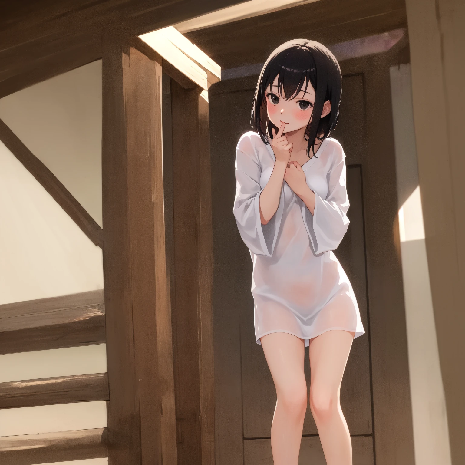 top-quality、8K,{girl1}{1 persons}Full limbs、complete fingers,short-hair、{ Castles}Sweating,Smaller chest、Toilet in the background、Toilets,(((Peeing)))、(embarrassed )、(Open your legs)、((((pleasant sensation ))))、