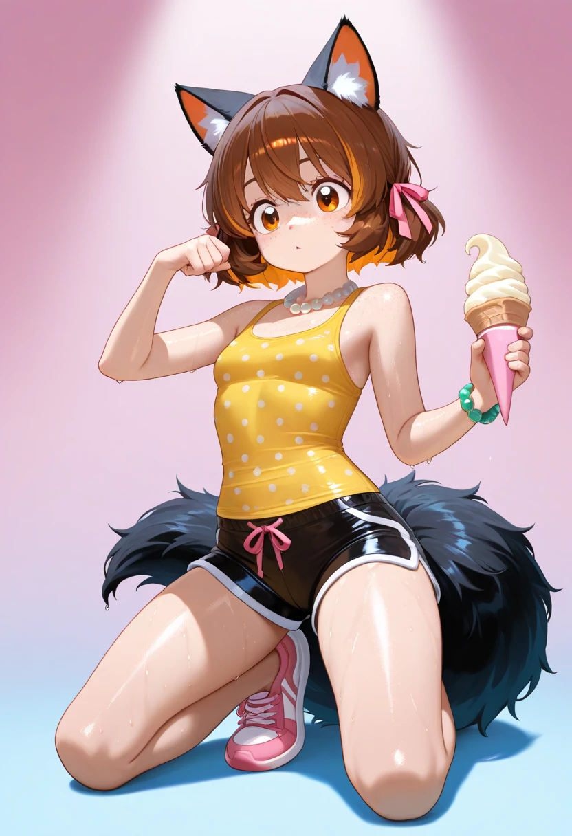 NSFW, , Pulling up a dress,bare chest,nipple,round genitals,revealing clothes,Uma Musume,Nishino flower,marl,short hair,red headband,beautiful purple eyes,purple and yellow dress,ribbon,,,Curvaceous,flower garden,smile with open mouth,blush,embarrassed face,best image quality,table top,)),(masterpiece),figure,brown hair,long hair,purple eyes,flowing bangs,long bangs,long hair,small breasts,hair covers right eye, smile,looking at the viewer,((highly detailed eyes)), (((bikini))), masterpiece, highest quality, (abnormal body, small breasts, horse tail,smile, pool, whole body, frontage,hot pants denim,nipplespread legs, legs up