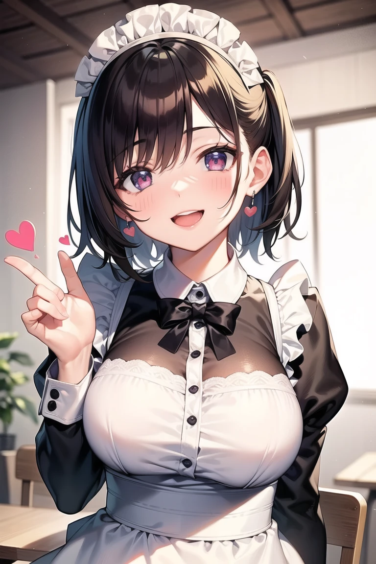 high resolution, extremely detailed CG, unity 8k wallpaper, super detailed skin, perfect anatomy, detailed, cinematic lighting, dynamic lighting, beautiful detailed eyes. (red light district, restaurant:1.5), gigantic breasts.
(playboy bunny, black rabbit ears, wrist cuffs, black leotard:1.5), (making a heart shape with hands:1.7)、Standing facing forward in a crowd. her hair is short and black、Your smile is wonderful.The skin is radiant.