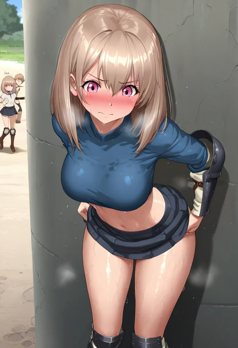 Nude 5 year old school children in uniform squatting and spreading legs showing vagina and boobs