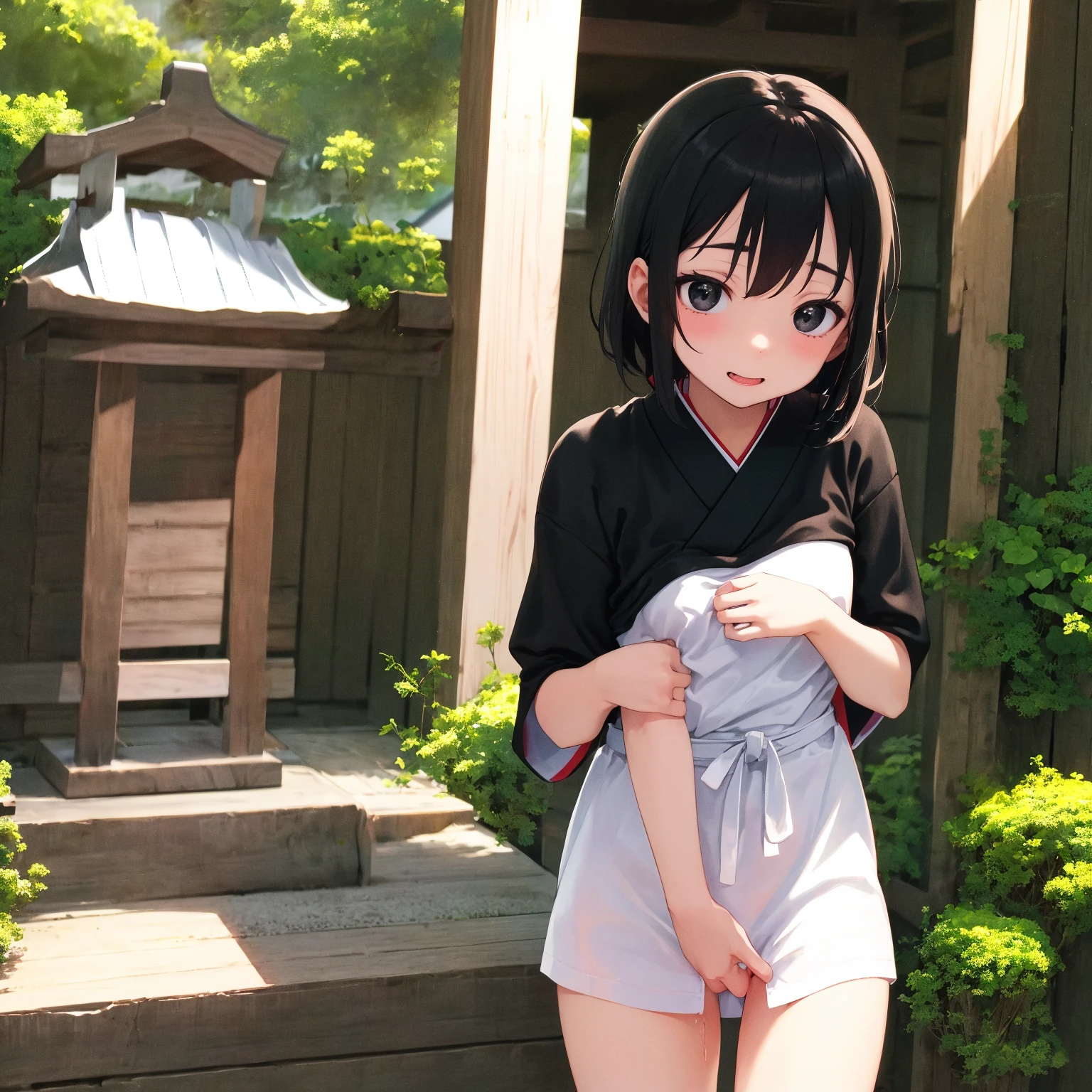 barechested、Female genitals、突き出したFemale genitals、