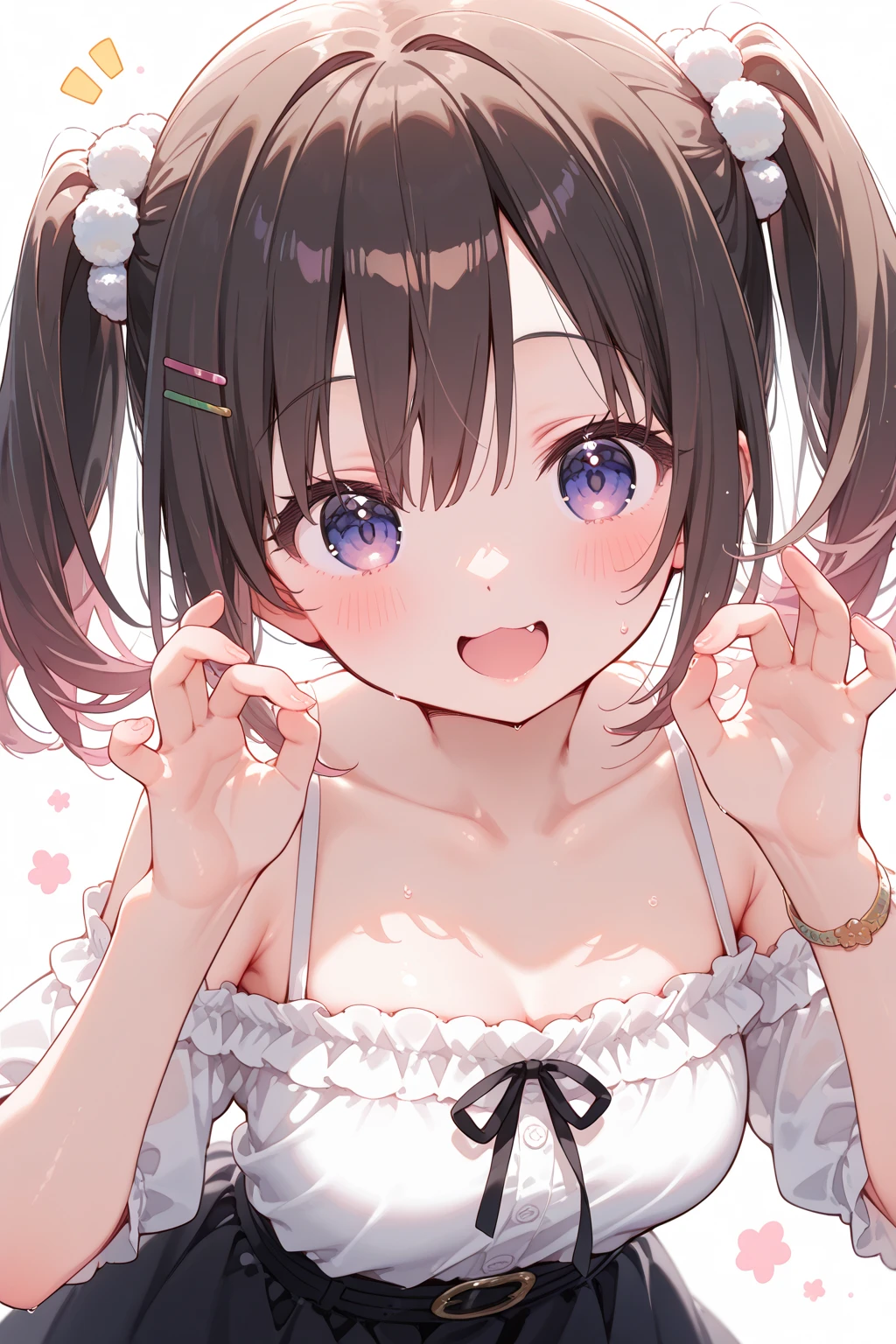 (( masterpiece, highest quality))), (girl),black camisole、girl on top, back shot、((1 boy and 1girl are having sex))
from below、look at me、mesugaki、twin tails、vagina、NSFW,
、NSFW、vagina、at close range:1.5、10 years old、、cute、black hair、medium hair、twin taily pussy feels good、((close)), ((flushed))、perfect lighting、perfect composition、heart background