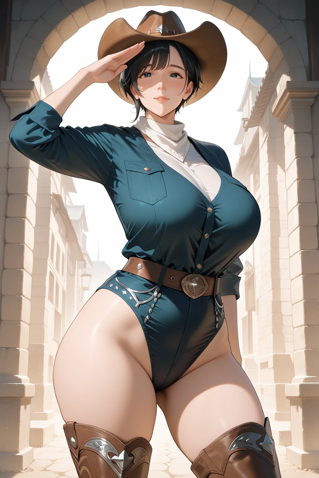 Browsing Caution, (Best image quality,highest quality,Highest Resolution, Ultra-Realistic Images,Very detailed,masterpiece),風の谷のNausicaa,Nausicaa,Brown medium hair,Light blue clothes,Beige panties,boots,Leather gloves,((Sticky with sweat)),Big Breasts,Huge areola,Erect nipples,(Roll up your jacket to show off your underbust),Abdominal muscles, Camel Toe,blush, Eyes in Love, Dynamic pose ,Browsing Caution,