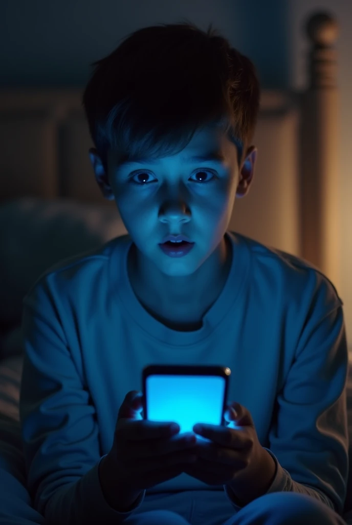Boy with technological cell phone