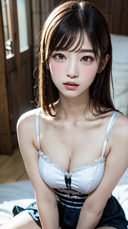 Highest quality、16K high resolution、Very detailed、masterpiece、Live Shooting、Realistic:1.4、Hyperrealism:1.4、Sharp focus、Very delicate and beautiful、Fine details、超美face、Woman with open mouth、Sweat、Beautiful brown eyes、Woman having orgasm_face、Perfect Eyes