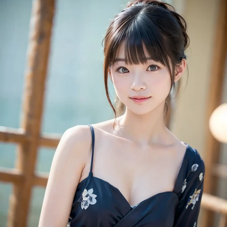 (((A real beauty))), RAW Photos, Black Hair、folder、Round eyes、False eyelashes、Straight Hair, Wavy Hair、correct、Moisturized lipstick、Striped Hair、Brown Hair、Blue Hair、(Gradient Hair)、Asymmetrical Hair、Hair behind the ear、Crossed bangs、Long Hair、((お尻までLong Hair))、Long Hair、Straight bangs、Smooth, silky hair、Hair up on one side、とんでもなくLong Hair、Light brown eyes、Ring Eye、Round eyes、Wicked Smile、A light smile、Cast a Shadow、(Extraordinary presence)、Atmospheric perspective、Backlight、Exposure、Lens flare、、最high quality、超High resolution、超High resolution、Very realistic, masterpiece、correct、Textured skin、high quality、最high quality、Awards、32k, 髪のfolder、Cunning、（A slight smile）、Shy laugh、Redness in the ears、correct、Subjective、Shine、360° View、Very detailed、超High resolution、解剖学的にcorrect、masterpiece、Emphasize the chest、High resolution、High detail、Long eyelashes、A slight blush、Compensate, I want to take off my clothes、（Hands on hips）、Captivating pose、Selfie、Various angles of view、Hair blowing in the wind、Nikon、wide shot