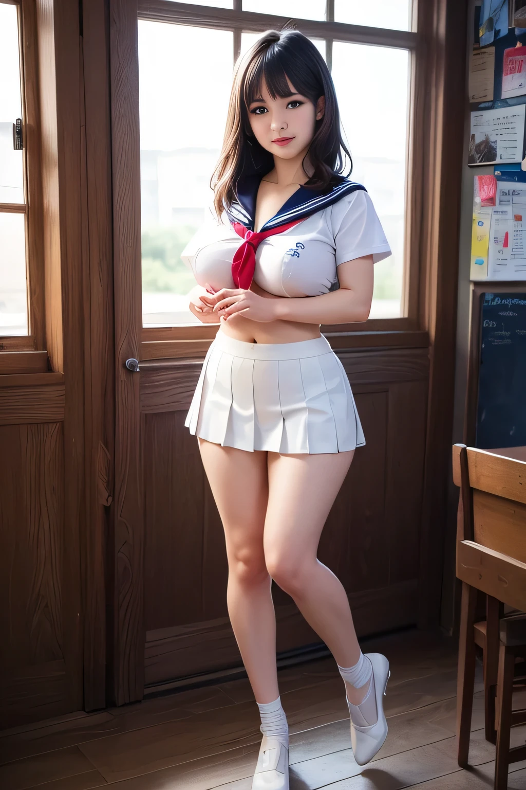 Detailed CG Unity 8K Wallpaper、best quality、masterpiece、Photo realism、bright lights、very Lovely woman、Lovely、17 years old、high school girls、Charming eyes、((Droopy eyes:1.3))、(Tears of the eyes)、((Ecstasy face))、gasping、open your mouth slightly、I can see my white front teeth、blush、(brown bangs hair)、earrings、Glowing skin、pure white skin、Large Breasts、((She has big rings on her nipples.:1.3))、((Perfect anatomical structure、Thin hands、Thin fingers、Five fingers connected to the palm of the hand、Accurate needle insertion without discomfort))、((Navy pleated mini skirt:1.3))、((Short sleeveの白いセーラー服:1.3)、Short sleeve、(Very short white sailor suit)、((Sailor suit rolled up、Nipples fully exposed:1.3))、((Sailor suit rolled up、The breasts are completely exposed,:1.3))、(Nipple Rings)、White lace、angle From below、((Open your legs))、((Lift your legs))、 ((Having intense sex with a man:1.3))、(focus on:1.3)、(From below:1.3)、(look down, Watch with your audience:1.3)、(Thin thighs)、(Thin legs)、On a park bench、