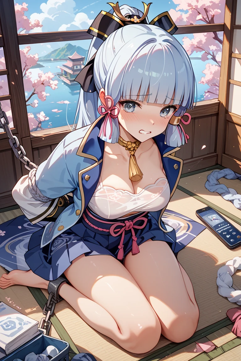 2-dimensional，bit girl, , small, female student, 校服, Superskirt, People who don't wear underwear, lying on the table, ???????, Small under breasts，Small bottom, ‎Classroom, ssmile, Stas, Volumetriclighting, rays of sunshine, bright，nipple play，obscene exposure