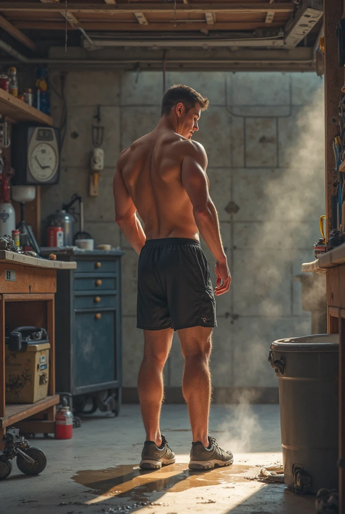 View from navel to thighs lose up focus on wetty bulge indian perfect wetty big hairy monster bulge in pant, masterpiece