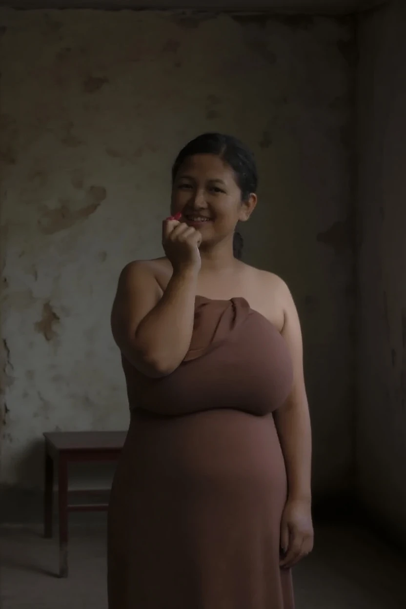 1 there is a man and a woman that are standing together, blurry photo, photo 3d, photo 3 d, blurry image, very very low quality picture, phone photo, close up to faces, high view, (only the woman is fat)