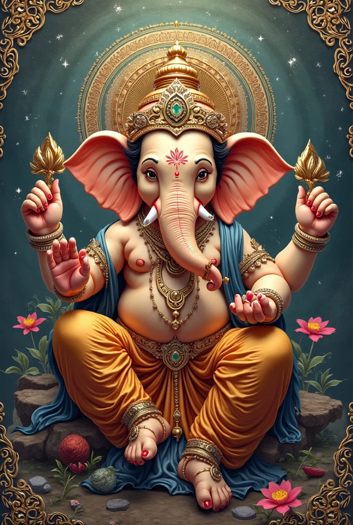 Ganesh decoration with Himalaya theme 
