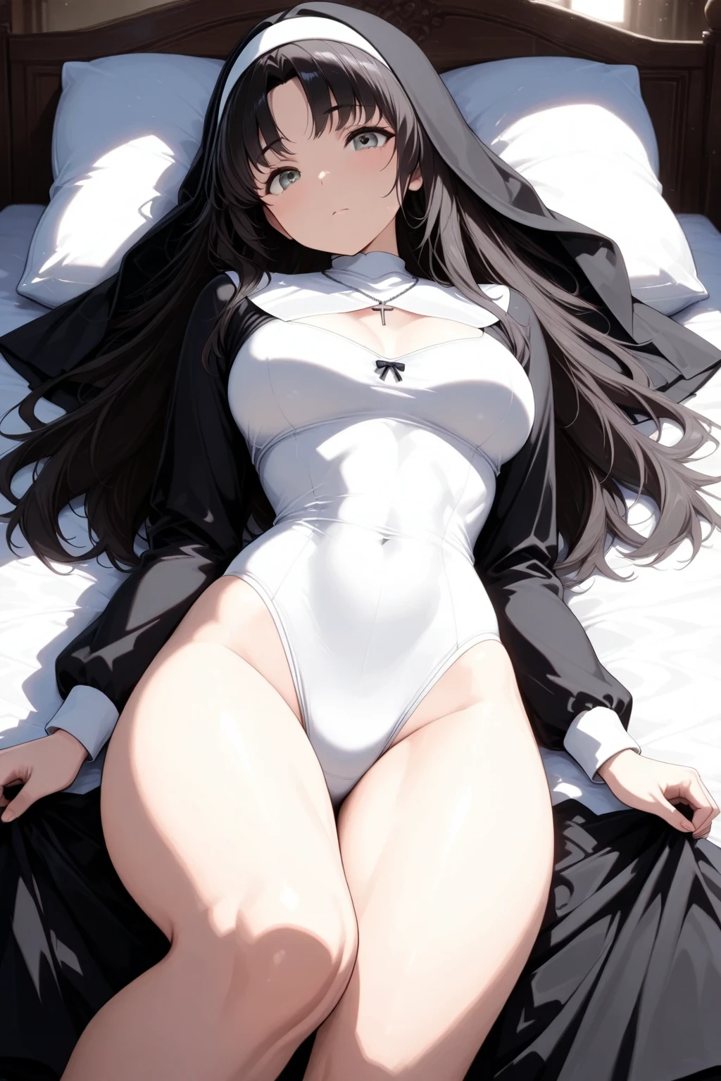 (((2D Beautiful Girl)))、Beautiful illustration、top-quality、Perfect fingertip、perfect anatomia、Perfect outfit、Beautiful illustration、top-quality、cute petit girl、(transform sequence)、Beautiful maid style jacket、((low leg leotard))、18year old、Slender beautiful girl、Fractal Art、baby-face、stright long hair、beautiful detailed blue eyes、kindly smile、Full Body Display、Royal bedroom、(1人)、long-sleeve、bright and beautiful sunny bedroom、(knee high socks)、(Loleg)、You can see the chest、Skirt with front opening、