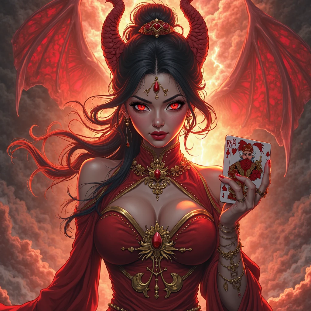 a picture of a vampire queen sitting on her dark throne, a (vampire queen: 1.1) wearing dark red dress, royal dress, dynamic hair, bold intense eyes, extremely exquisite beautiful queen, perfect body, (anatomically corect: 1.3), ultra feminine, ultra detailed face, red lips, red glowing eyes, she sits on a dark frightful, a throne of fear, and might, throne carved from black marble , legendary symmetric design, with (many carvings in the marble: 1.3), skulls on the handles, decorated with rubies, and opal gems, dark fantasy hall room background, (masterpiece: 1.4) intense details, highly detailed, photorealistic, best quality, highres,16k, [ultra detailed], masterpiece, best quality, (extremely detailed), close up, ultra wide shot, photorealistic, RAW, fantasy art, dnd art, fantasy art, realistic art,((best quality)), ((masterpiece)), (detailed: 1.5), ladyshadow, RagingNebula