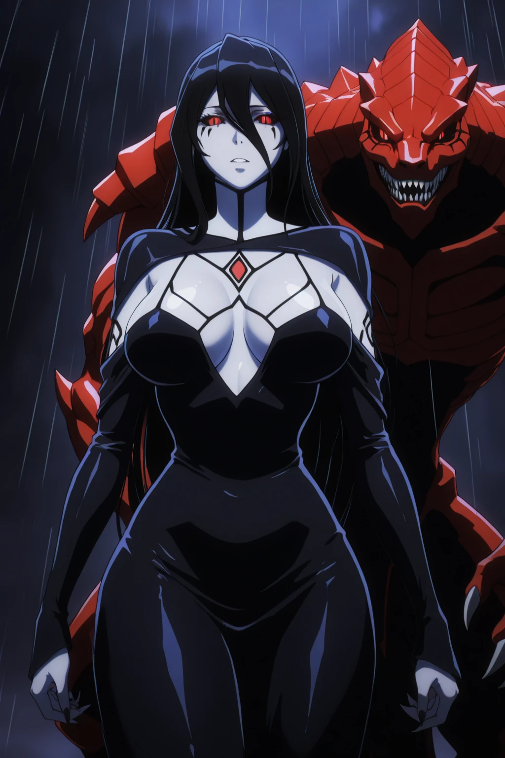 background:empty, character: darkstalkers_manga_morrigan_aensland_anime_masterpiece_intricate