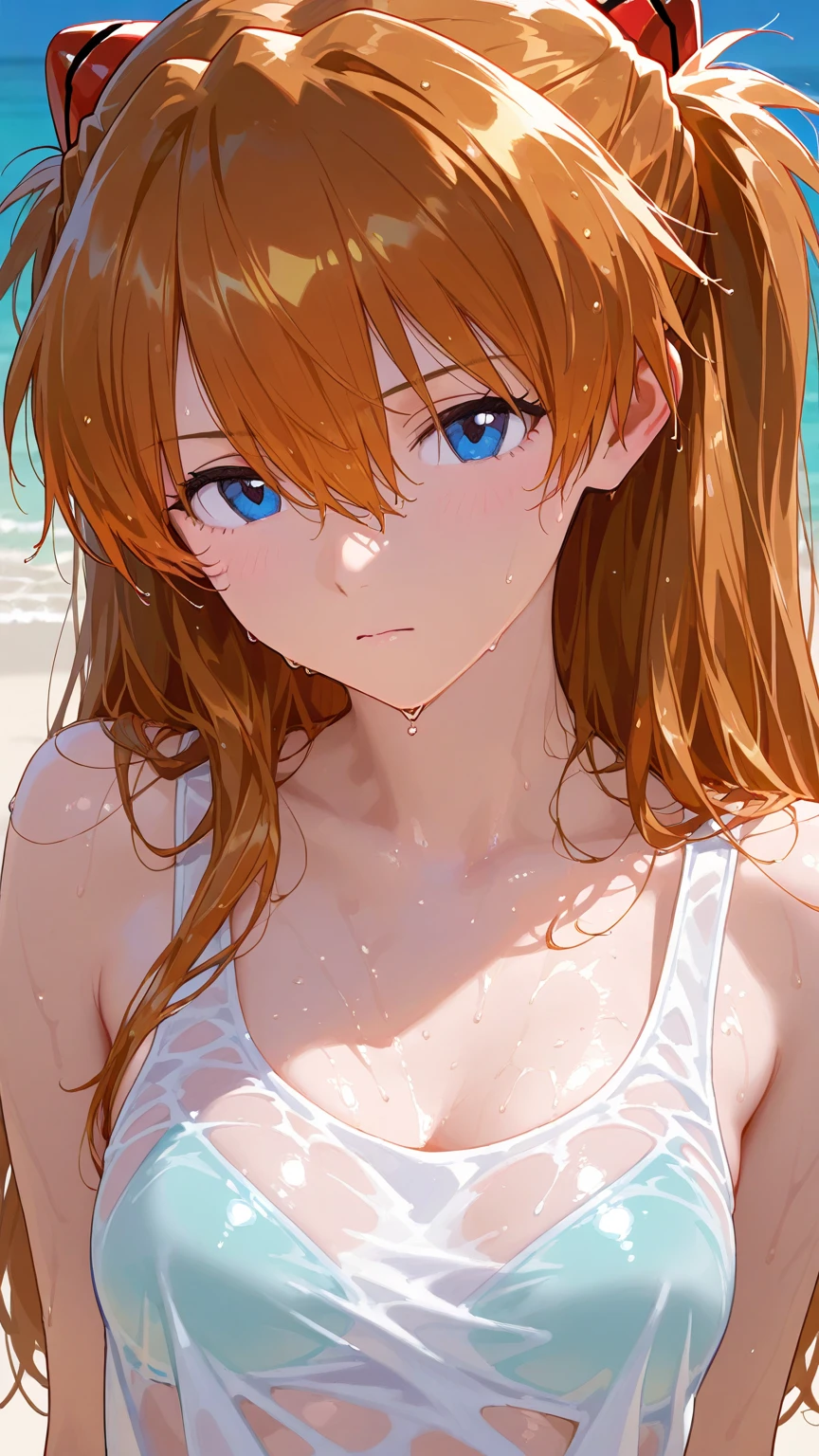 1girl,upper body,a cute cat lying on the head of the girl,masterpiece, best quality, highres, 4k, 8k, intricate detail, cinematic lighting, amazing quality, amazing shading, soft lighting, Detailed Illustration, anime style, wallpaper,,nami_(one_piece), long_hair, orange_hair, grey_eyes, arm_tattoo, large_breasts, navel, blue_denim_pants, green_bikini, striped_bikini, swimsuit, bracelet, jewelry,rose,dark_background, flower, ice_flower, icicle,,blur background,background defocus