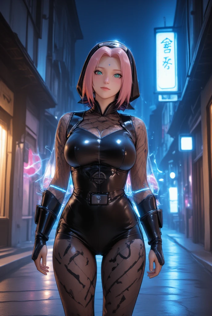 (ultra realistic,32k, masterpiece:1.2),(high detailed skin:1.1),( high quality:1.1)
<lora:Team_Rocket_Grunt_HGSS:0.5>trgrunthgss, short hair, pink hair, (pink eyes:0.5), long sleeves, short bodycon dress, shiny latex dress, thigh highs, ("R" text:1.2), belt, black (headwear:1.1),,fighting stance, (huge breast,large breast,:0.9),<lora:add_detail:0.93>,
(volumetric lighting:1.1) locationsCyberpunk, blurry background
