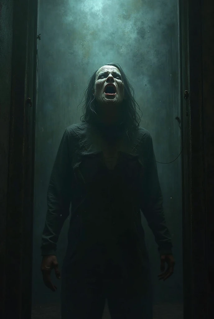 a man in a hoodie with a knife in his mouth, frame from a horror movie, Scaring, horror movie frame, film horror movie frame, horror movie still, horror movie still, The crybaby, horror footage, The spell, horror movie scene, scary image, vvitch, horror, psychological horror movie still