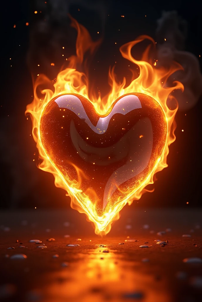 cinematic photo a heart on fire made of ais-tarmac <lora:Fresh_Tarmac_SXDL:1> . 35mm photograph, film, bokeh, professional, 4k, highly detailed