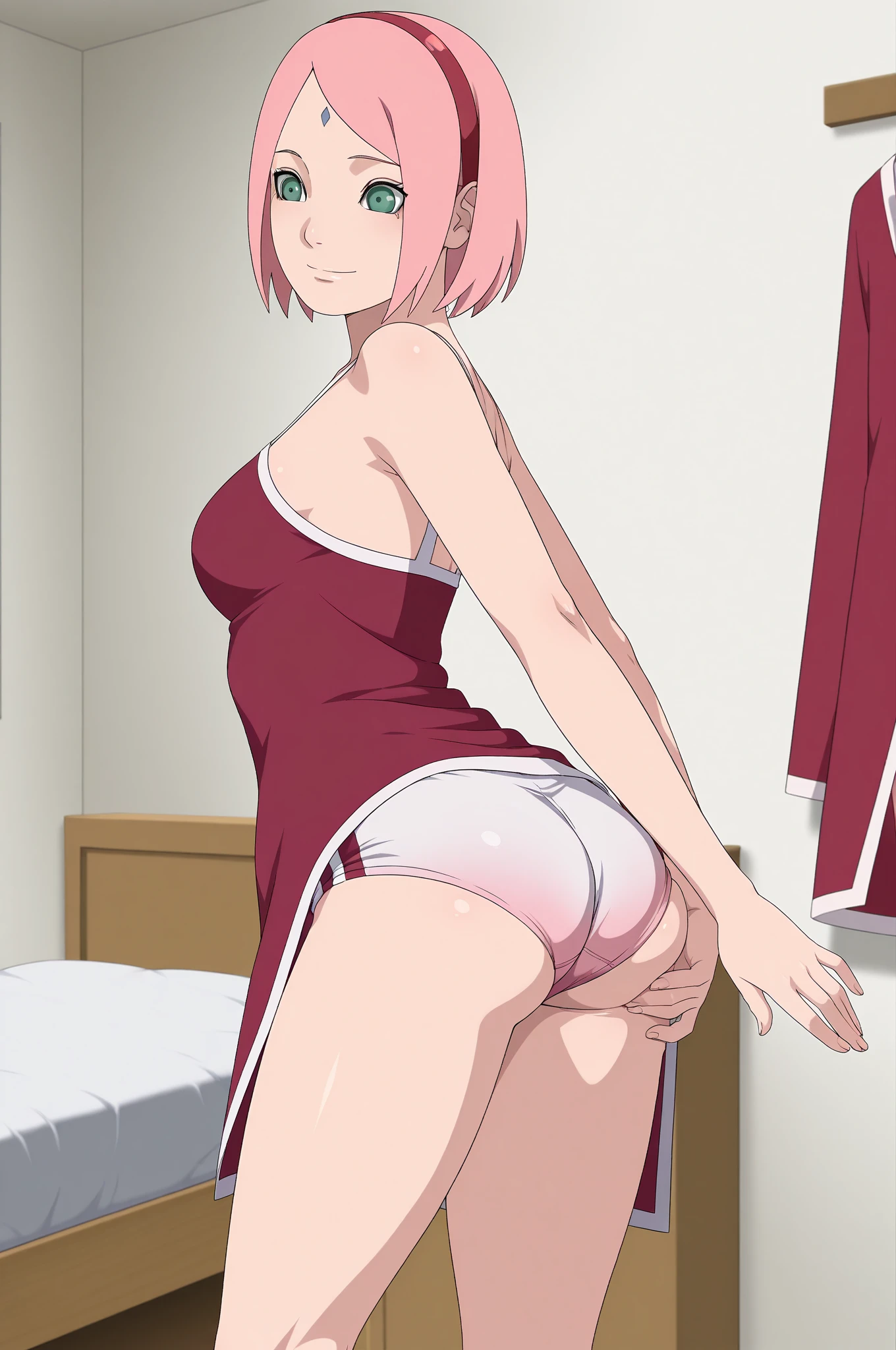 score_8_up, BREAK, PrincipalShields, 1girl, solo, blonde hair, short hair, blue eyes, lipstick, pearl necklace, white turtleneck, pink suit, formal, pink pencil skirt, park, outdoors, blurry background,((skirt lift, pussy, seen from below, dynamic angle, looking at viewer)), cowboy shot, bedroom eyes, smile